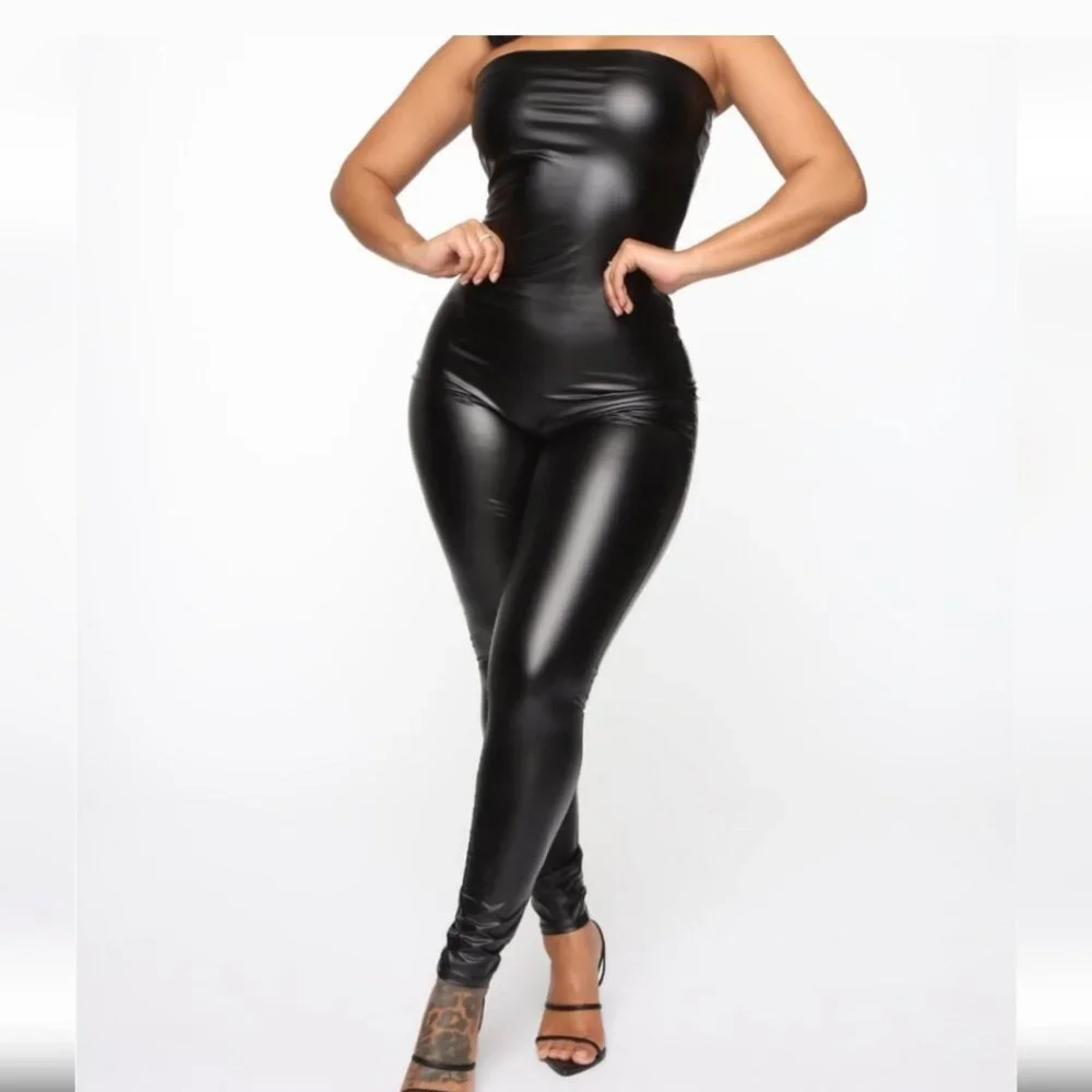 New black stretch jumpsuit - Picture 4 of 5